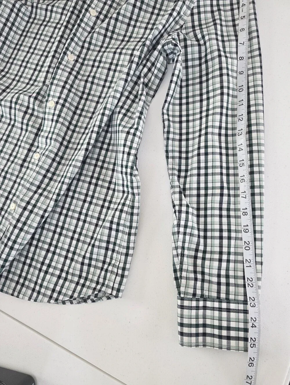 Banana Republic Slim Fit Wrinkle Resistant Plaid Button Front Shirt Men's Large